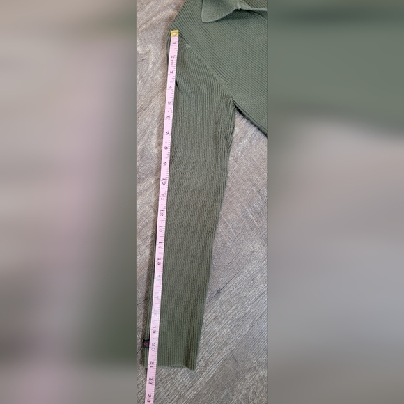 Ralph Ralph Lauren 90s Y2K Vintg Ribbed Babydoll Long Sleeve Tee Womens S Olive - Picture 11 of 12